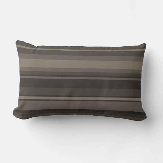 Taupe stripes lumbar cushion (Front)