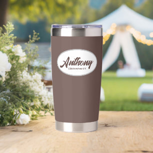 Taupe Stylised Wedding Groomsman Insulated Tumbler