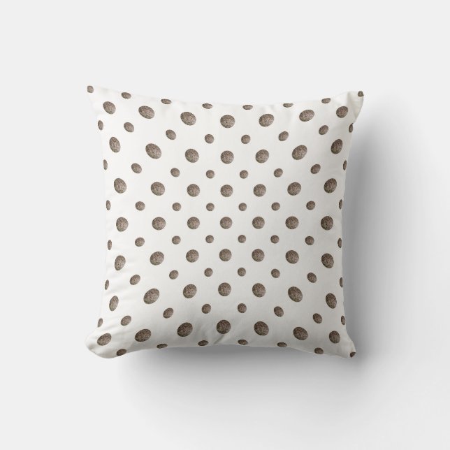Taupe Textured Watercolor Dots Cushion (Front)