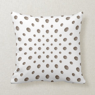 Taupe Textured Watercolor Dots Cushion
