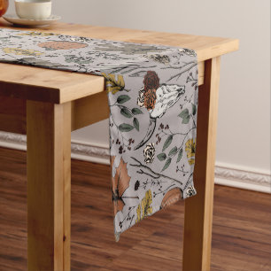 Taupe Thanksgiving Cow Skull Fall Harvest Long Table Runner