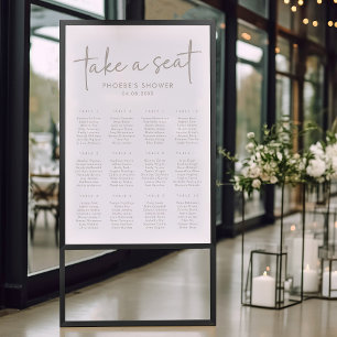 Taupe & White Minimal Bridal Shower Seating Chart
