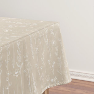 Taupe Wildflower Baby Shower Tablecloth