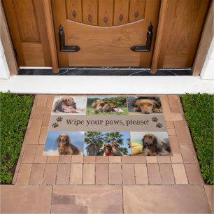 Taupe Wipe Your Paws 6 Dog Photos Doormat