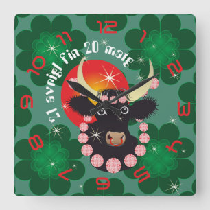 Taur 21 avrigl fin 20 matg ura square wall clock