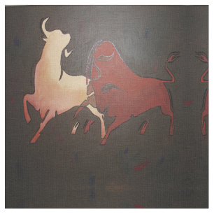 Taurean Bulls Animal Art Fabric