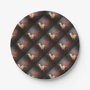Taurean Bulls Animal Art  Paper Plate