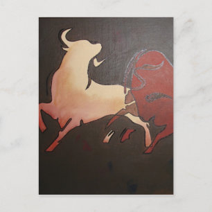 Taurean Bulls Animal Art Postcard