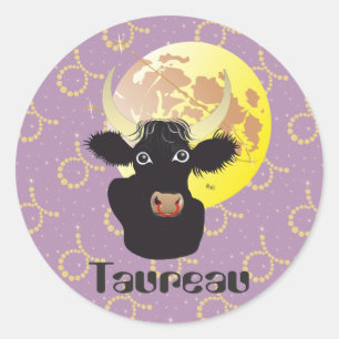 Taureau 21 avril au 20 mai Autocollants Classic Round Sticker