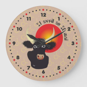 Taureau 21 avril au 20 mai Horloges Large Clock