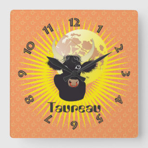Taureau 21 avril au 20 mai Horloges Square Wall Clock
