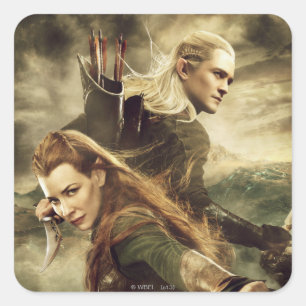 TAURIEL™ And LEGOLAS GREENLEAF™ Movie Poster 3 Square Sticker