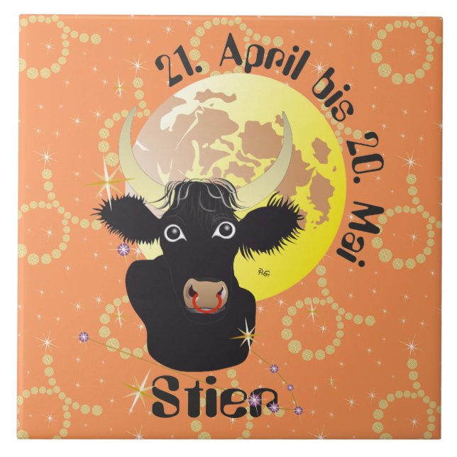 Taurus 21 April to 20 May Fliese Ceramic Tile (Front)