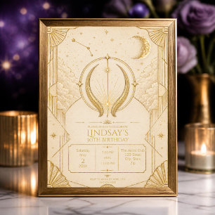 Taurus 30th Birthday Invitation Elegant Stars