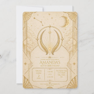 Taurus 40th Birthday Invitation | Champagne Gold