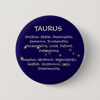Taurus 6 Cm Round Badge