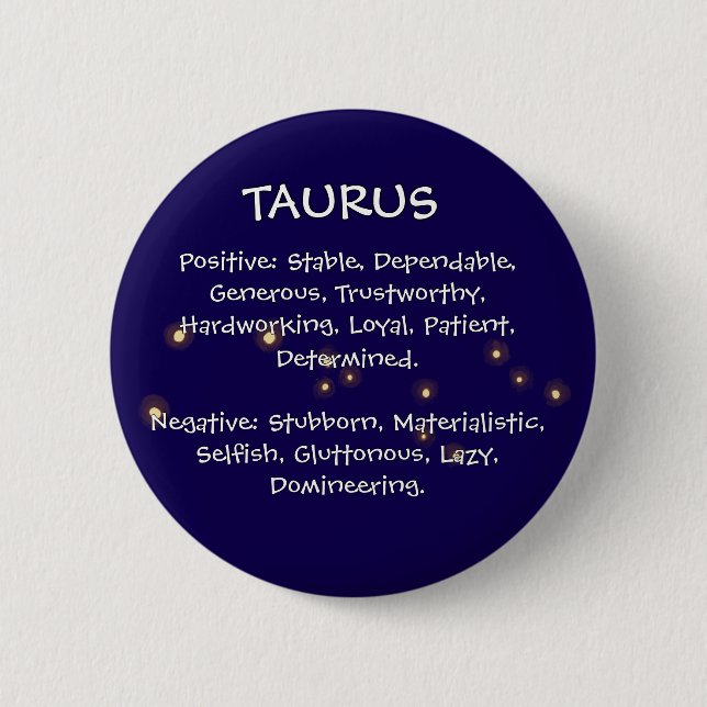 Taurus 6 Cm Round Badge (Front)