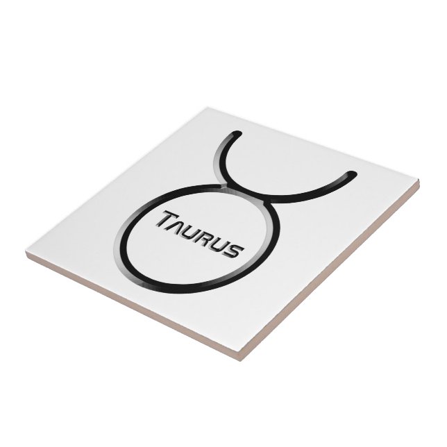 TAURUS, Abstract Design of the Zodiac Sign,  Ceramic Tile (Side)