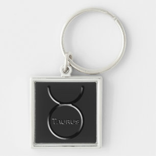TAURUS, Abstract Design of the Zodiac Sign,  Key Ring