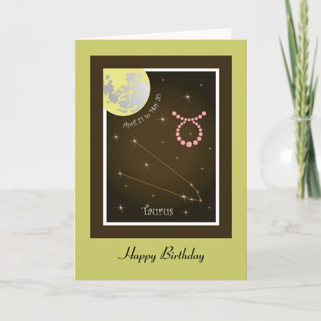 Taurus April 21 to May 20 Map Card (Front)