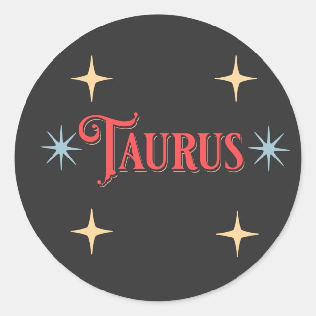 Taurus Astrological Sign  Classic Round Sticker (Front)