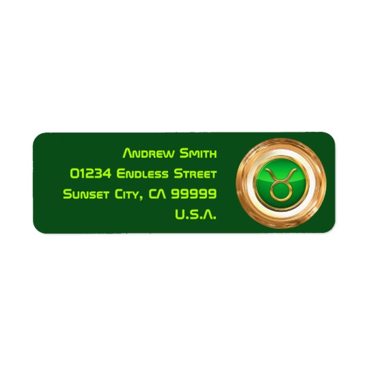 Taurus Astrological Sign Return Address Label