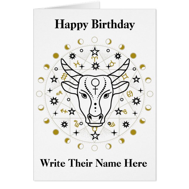 Taurus Astrology Birthday Card April 20-May 20 (Front)
