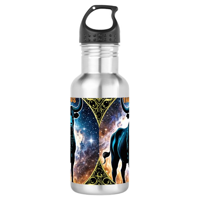 Taurus astrology sign 710 ml water bottle (Front)