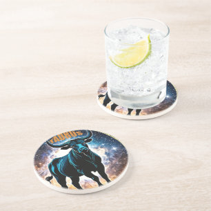 Taurus astrology sign coaster
