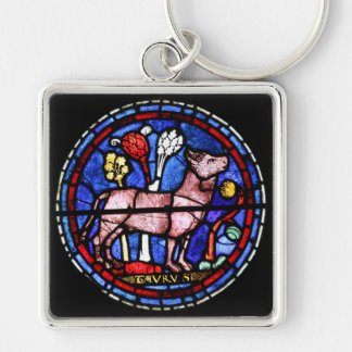 Taurus Astrology Stained Glass Windows Keychain