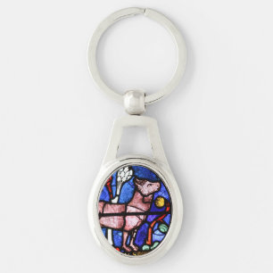 Taurus Astrology Stained Glass Windows Keychain