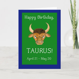 'Taurus' Birthday Card