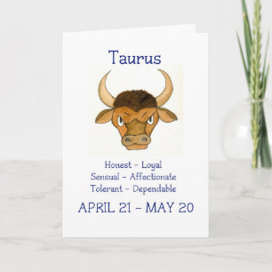 'Taurus' Birthday Card