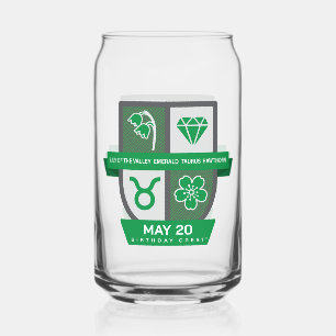 Taurus Birthday Crest™ for May 1-20 Can Glass