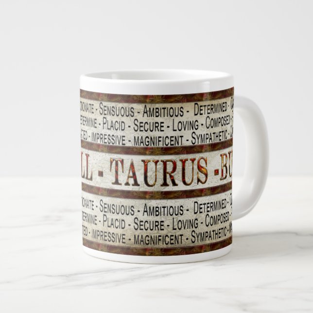 TAURUS - BULL - COFFEE/SOUP/JUMBO MUG - TEXT (Front Right)