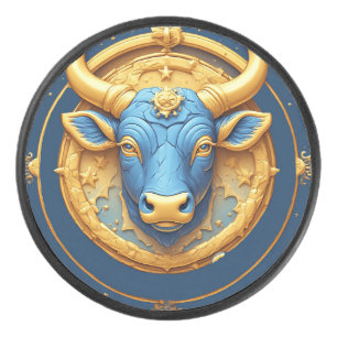 ♉ Taurus Bull Gold Ring Hockey Puck Zodiac Gift ✨