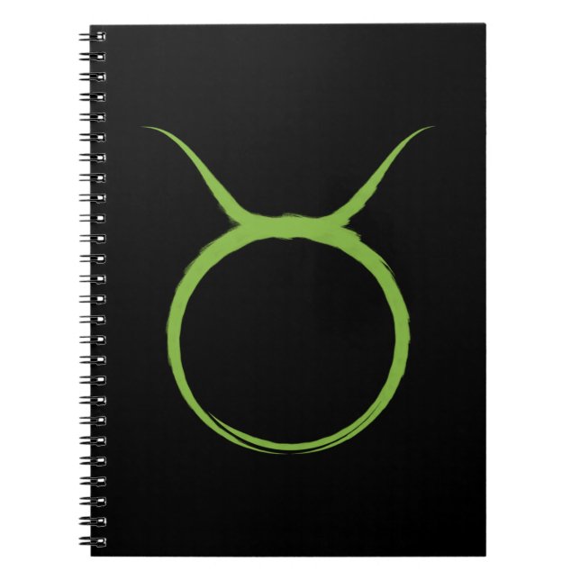 TAURUS Bull Green Astrology Zodiac April May Sign Notebook (Front)