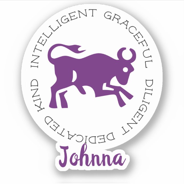 Taurus Bull Logo Zodiac Star Sign Traits (Front)