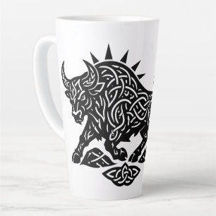 Taurus Bull Sigil — Earthbound Zodiac Inkwork Latte Mug