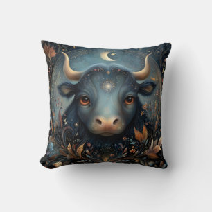 Taurus Bull Zodiac Astrology Celestial Birthday Cushion