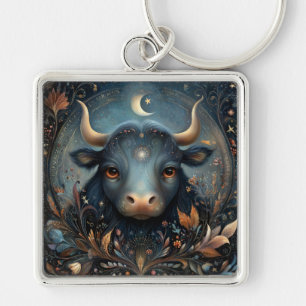 Taurus Bull Zodiac Astrology Celestial Birthday Key Ring