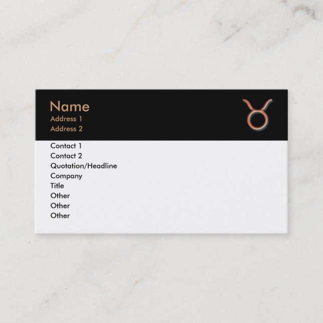 Taurus Business Card (Front)
