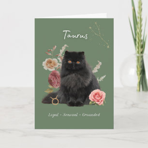 Taurus Cat Birthday Card