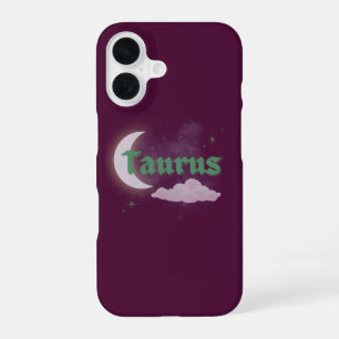 Taurus Celestial Moon Cloud Stars Astrology Art iPhone 16 Case