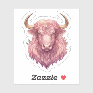 Taurus Celestial Zodiac Sticker - Pink Bull Art