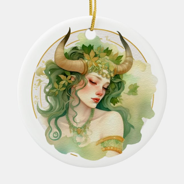 Taurus Ceramic Ornament (Front)