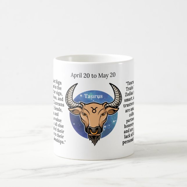 Taurus Coffee Mug for Zodiac Lovers (Center)