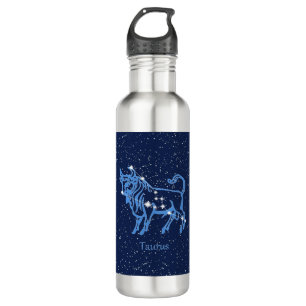 Taurus Constellation and Zodiac Sign with Stars 710 Ml Water Bottle