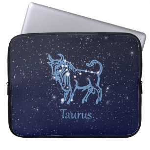 Taurus Constellation and Zodiac Sign with Stars Laptop Sleeve