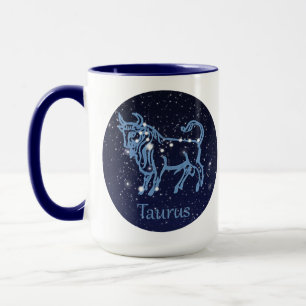 Taurus Constellation and Zodiac Sign with Stars Mug
